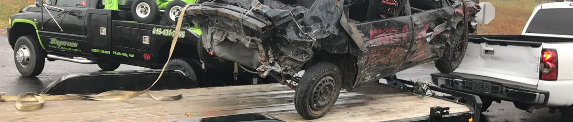 Mangled Car On Flatbed